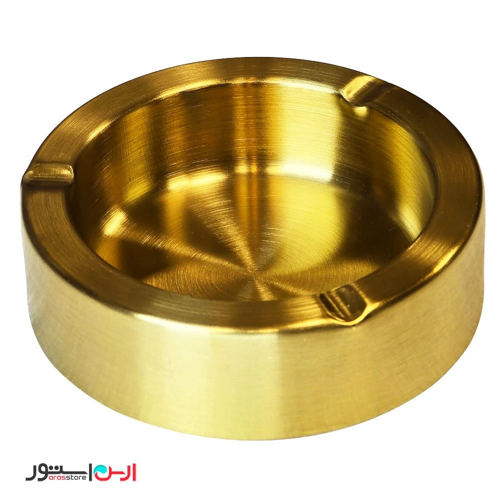 زیر سیگاری طلایی استیل دو لایه 12*3.5 سانتی ضد زنگ و رنگ ثابت