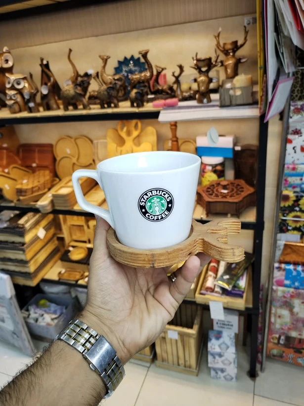 زیرلیوانی چوبی گوزن