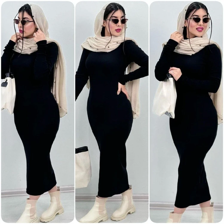 زیرمانتویی ماکسی یقه اسکی کد 58965