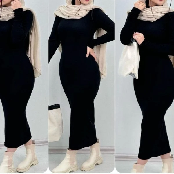 زیرمانتویی ماکسی یقه اسکی