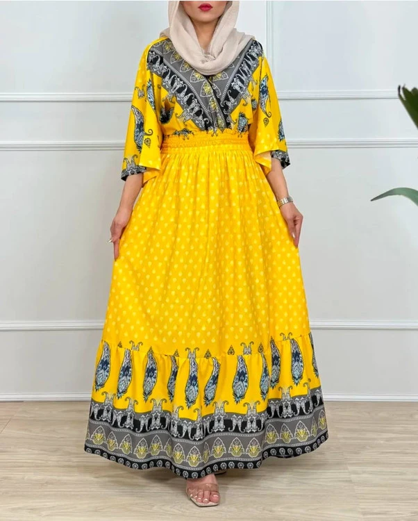 ساحلی بلند طرح ترمه ریز فری سایز بدون آبرفت و چروک