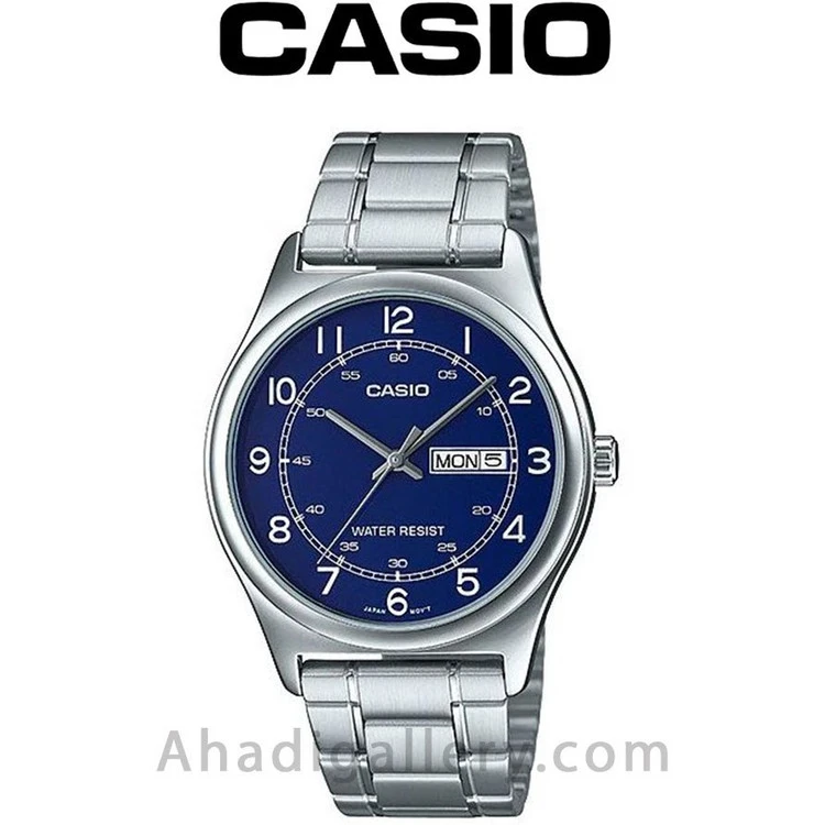 ساعت آنالوگ مردانه استیل ضد زنگ مدل MTP-V006D-2BUDF - ۴۵ میلی‌متر - نقره‌ای برند casio