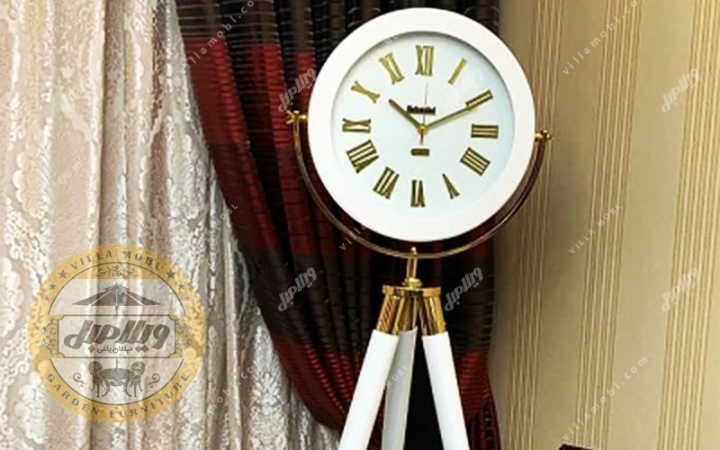 ساعت آنتیک سه پایه ترکیب چوب و فلز