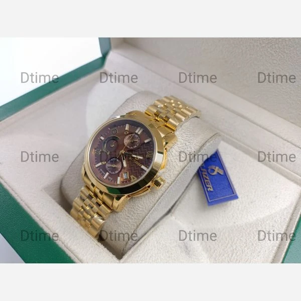 ساعت بلیزر طلایی صفحه قهوه ای (کافی) 3200 تک زنانه