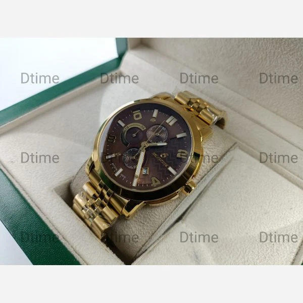 ساعت بلیزر طلایی صفحه قهوه ای (کافی) 3200 تک مردانه