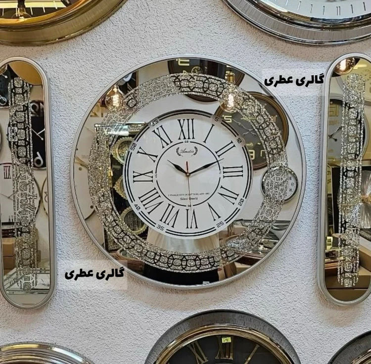 ساعت دیواری آینه ای ۳تکه شاین