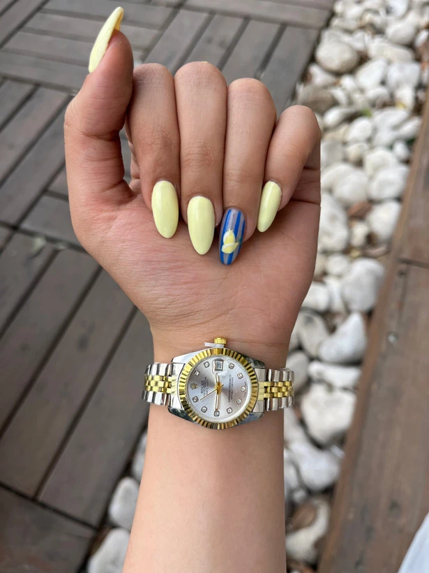 ساعت رولکس زنانه بند دو رنگ