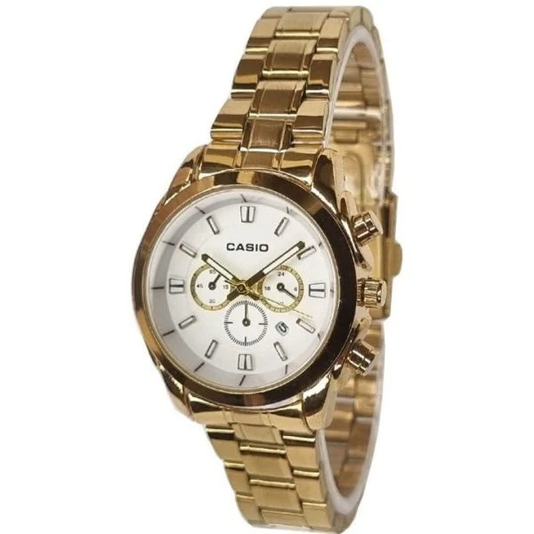 ساعت زنانه کاسیو Casio طرح سه موتوره طلایی