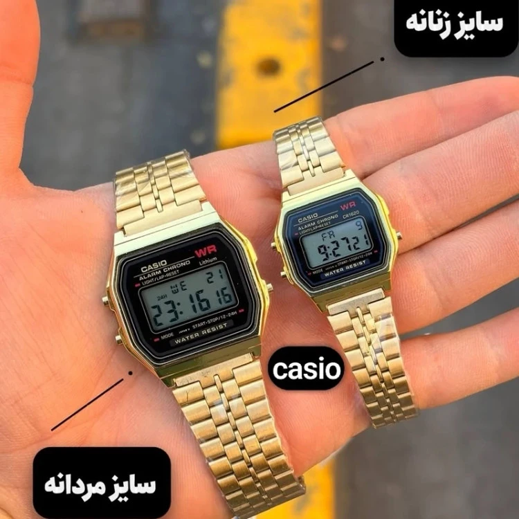 ساعت ست مچی (مردانه و زنانه) کاسیو نوستالژی رنگ گلد