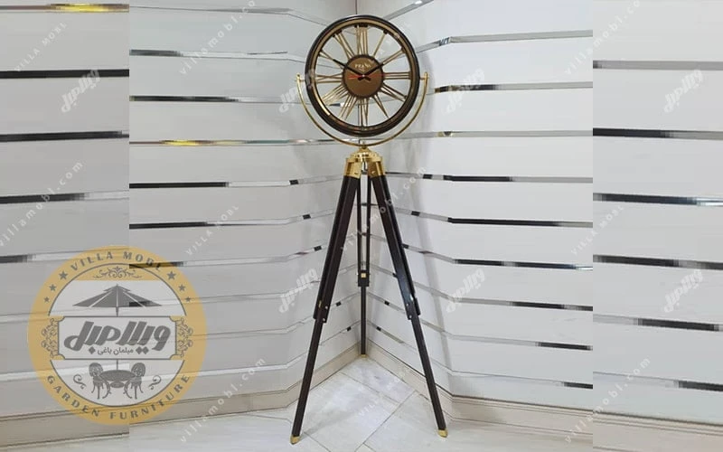 ساعت سه پایه ایستاده چوبی مدل آنتیک