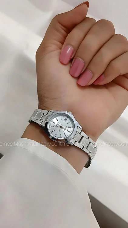 ساعت ضدآب کاسیو تمام سیلور حک مارک کاسیو روی قفل تمام استیل