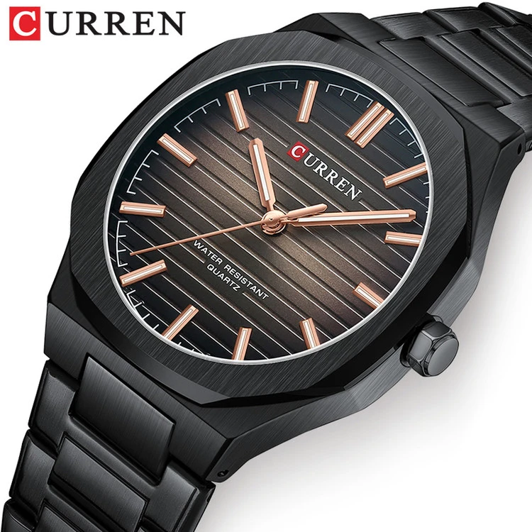 ساعت مردانه ارزان بند استیل ضد آب کارن 8456 (کورن CURREN) مشکی