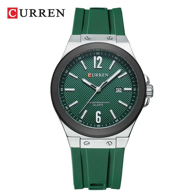 ساعت مردانه بند سیلیکونی کارن 8467 (کورن CURREN) سبز