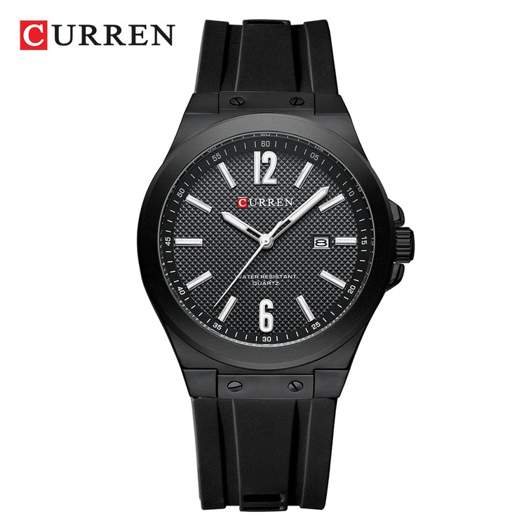 ساعت مردانه بند سیلیکونی کارن 8467 (کورن CURREN) مشکی