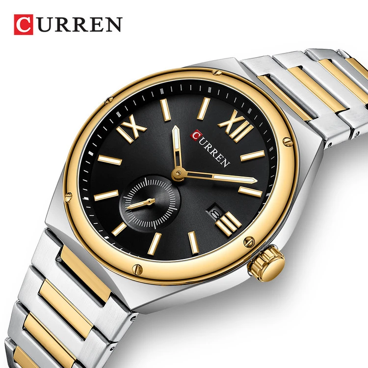 ساعت مردانه زیرثانیه کورن 8471 (کارن CURREN) نقره ای-طلایی-مشکی