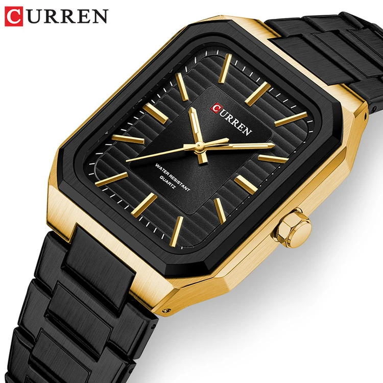 ساعت مردانه مستطیل استیل کارن 8457 (کورن CURREN) مشکی
