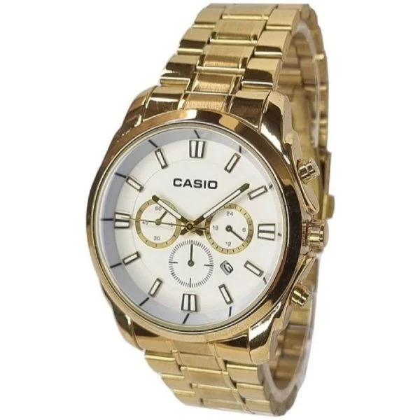 ساعت مردانه کاسیو Casio طرح سه موتوره طلایی