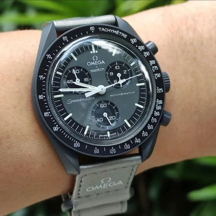 ساعت مچی امگا سواچ عطارد Omega x Swatchمدل Mission to Mercury رنگ طوسی. (مستر کوالیتی مشابه اصلی)