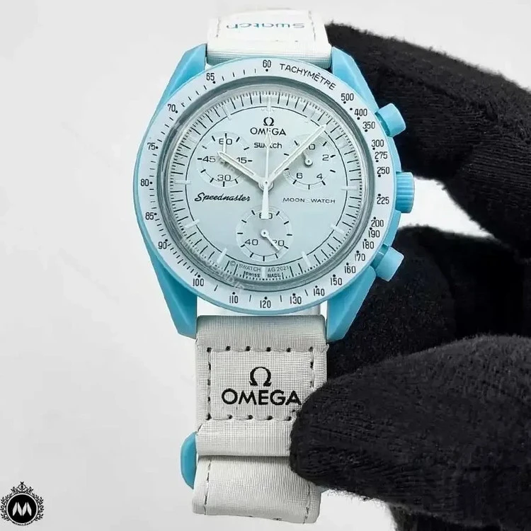 ساعت مچی امگا سواچ فیروزه ای اورانوس Omega x Swatchمدل Mission to Uranus