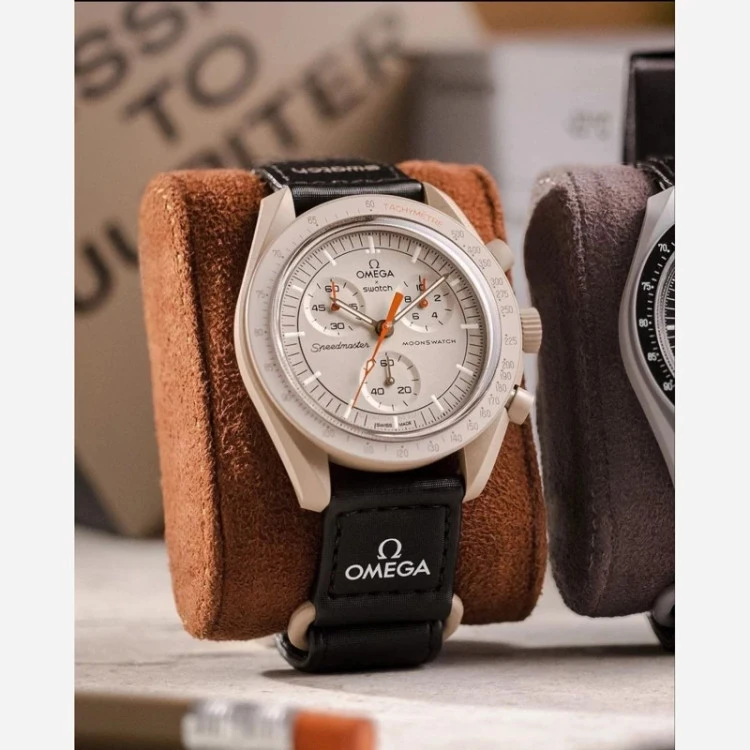 ساعت مچی امگا سواچ مشتری Omega x Swatchمدل Mission to jupiter بند مشکی(مدل های کپی مشابه اصلی)