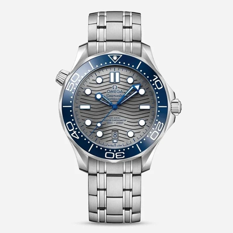 ساعت مچی امگا سی مستر نقره ای آبی موتور اتوماتیک مستر کوالیتی ( OMEGA SEAMASTER )