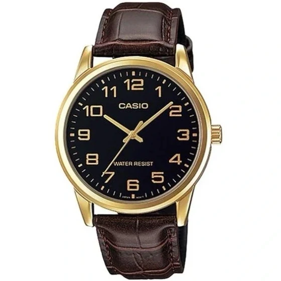 ساعت مچی اورجینال مردانه کاسیو Casio طلایی | قهوه ای| مشکی| کد رفرنس MTP-V001GL-1BUDF