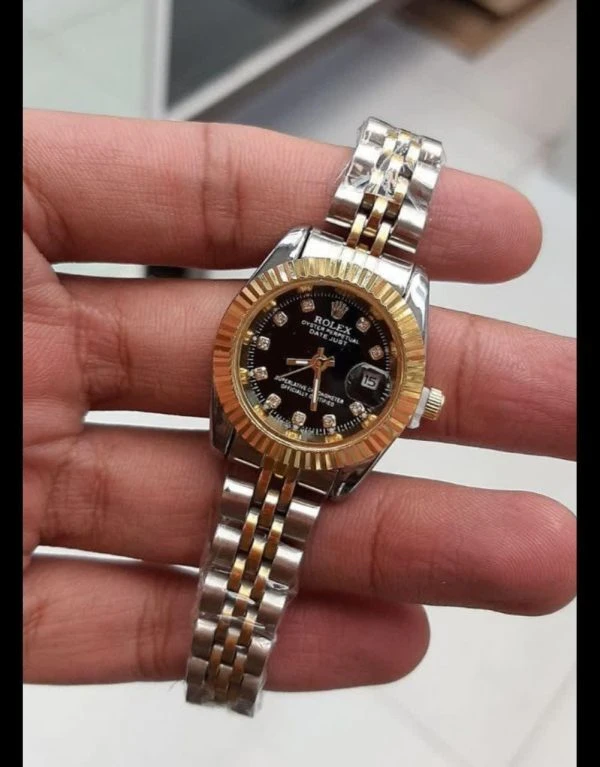 ساعت مچی زنانه رولکس rolex صفحه مشکی