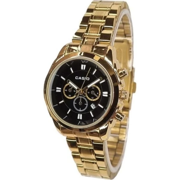 ساعت مچی زنانه کاسیو Casio طرح سه موتوره طلایی