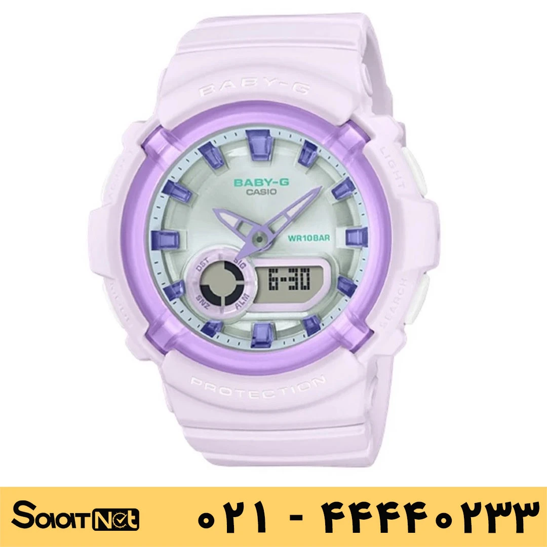 ساعت مچی زنانه کاسیو اورجینال کد ۴۰۵۱ مدل BGA-280SW-6ADR