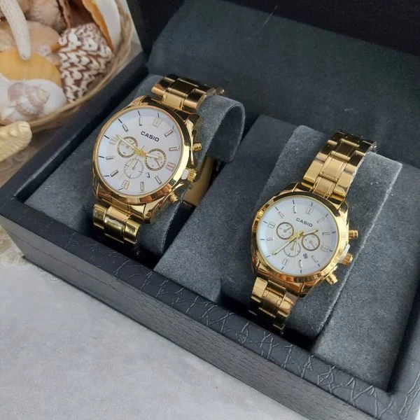 ساعت مچی ست مردانه زنانه کاسیو Casio طلایی
