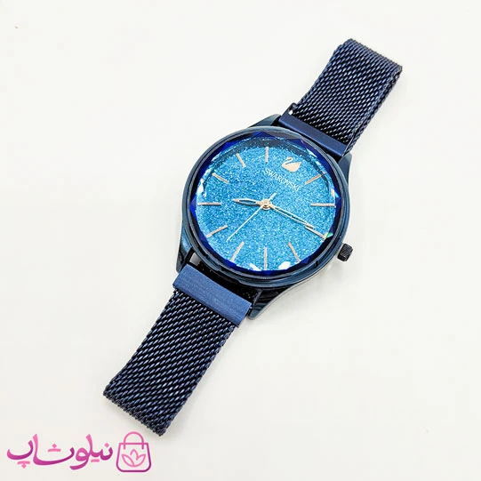 ساعت مچی سواروسکی زنانه موتور ژاپن مدل آبی کد 1550