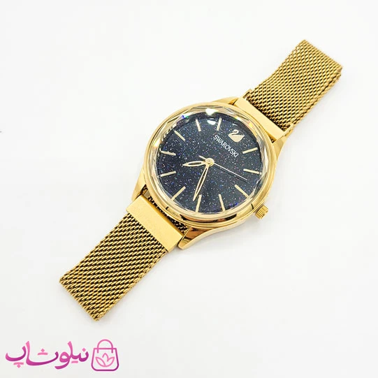 ساعت مچی سواروسکی زنانه موتور ژاپن مدل طلایی مشکی کد 1550