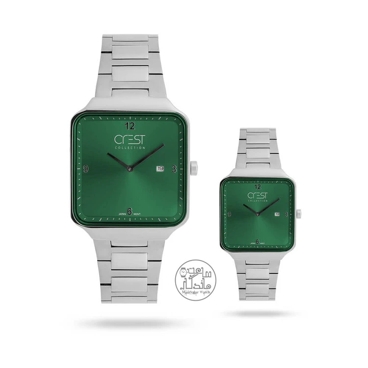 ساعت مچی عقربه ای زنانه و مردانه ست کرست مدل CREST9053_4