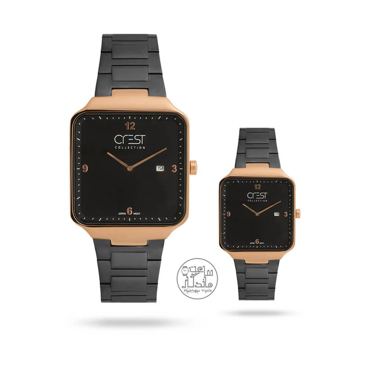 ساعت مچی عقربه ای مردانه و زنانه ست کرست مدل CREST9053_10