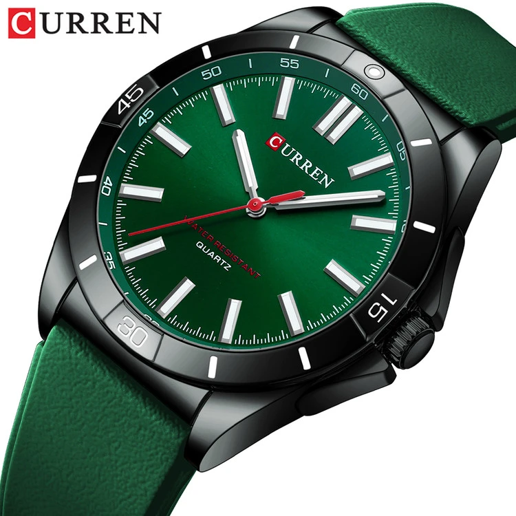 ساعت مچی مردانه اسپرت بند سیلیکونی کارن 8449 (کورن CURREN) سبز