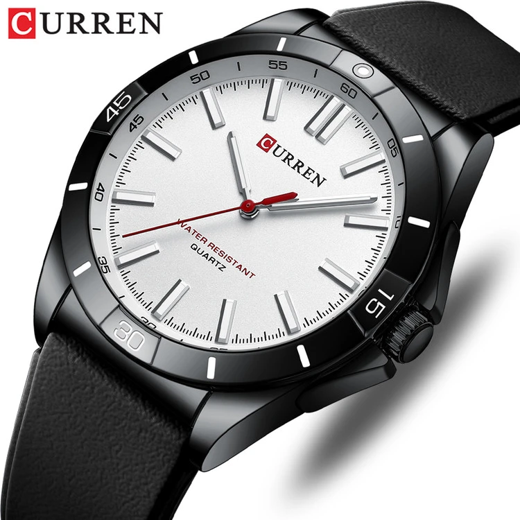 ساعت مچی مردانه اسپرت بند سیلیکونی کارن 8449 (کورن CURREN) مشکی-سفید