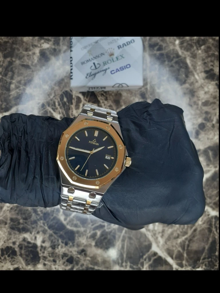 ساعت مچی مردانه فیترون (Fitron) – الهام‌گرفته از طراحی آیکونیک Royal Oak سرمه ای