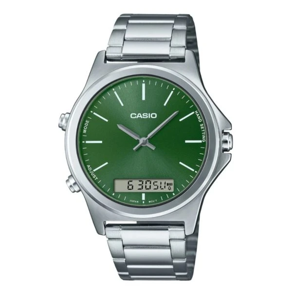 ساعت مچی کاسیو Casio دو موتوره صفحه سبز