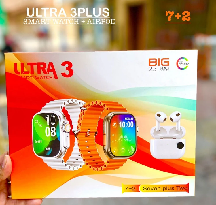 ساعت هوشمند اولترا مدل ULTRA 3 PLUS با ایرپاد و ۷بندمچی..فروش ویژه (( فروش ویژه ))
