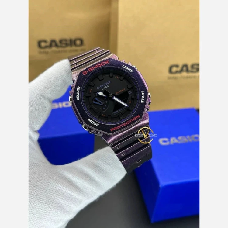 ساعت کاسیو جیشاک GA2100 صفحه مشکی بند مشکی
