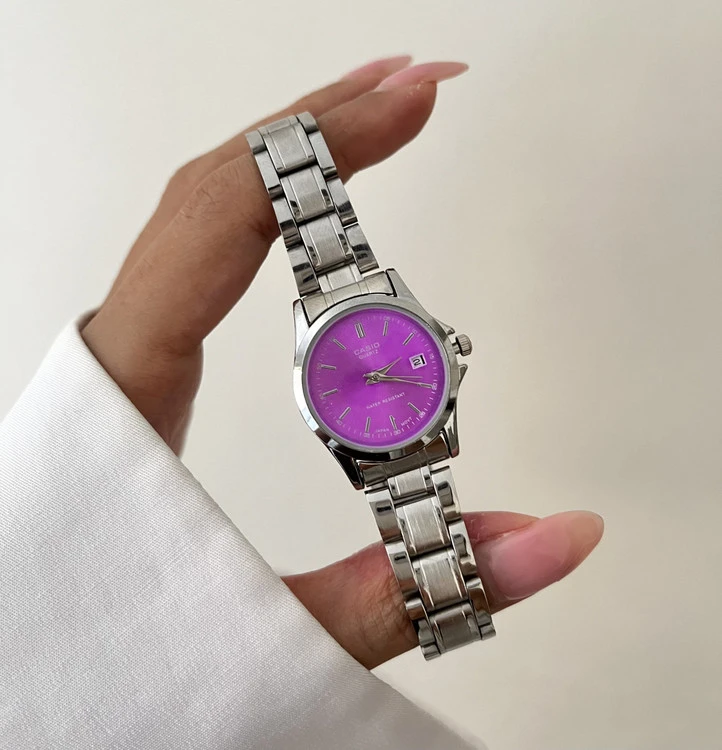 ساعت کاسیو زنانه vintage صفحه بنفش