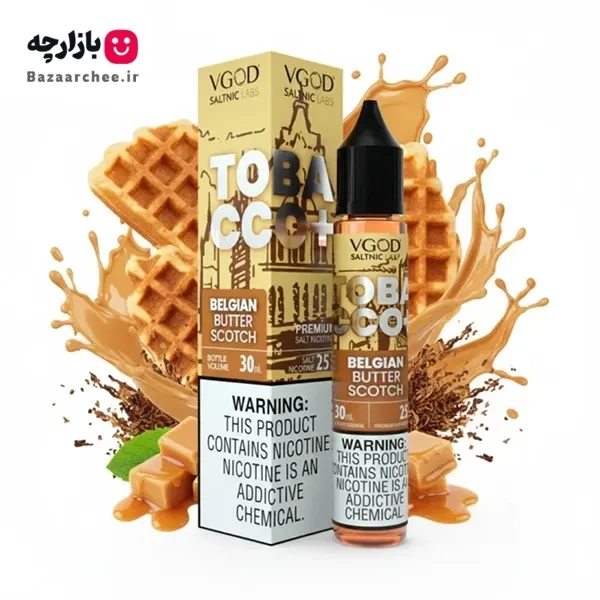 سالت توباکو پلاس تنباکو کارامل کره‌ای ویگاد | VGOD Tobacco Plus Belgian Butterscotch