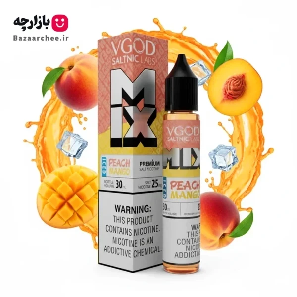 سالت نیکوتین میکس هلو انبه یخ ویگاد | VGOD Mix Iced Peach Mango SaltNic