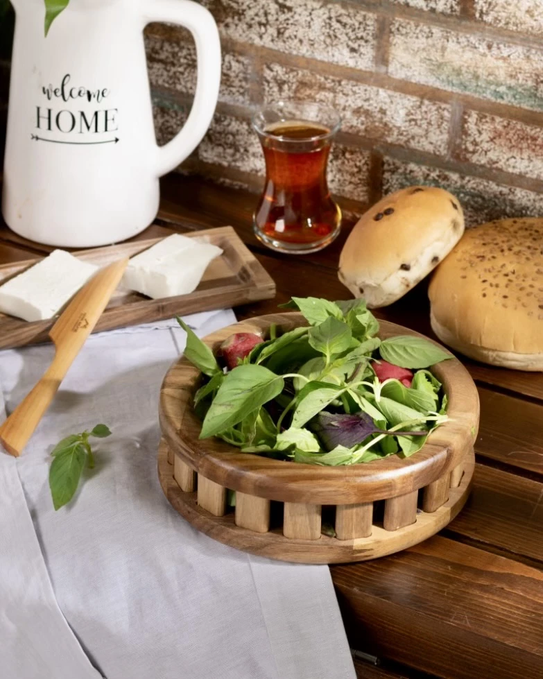 سبد سبزی گرد چوبی اماهوم GREENS ROUND