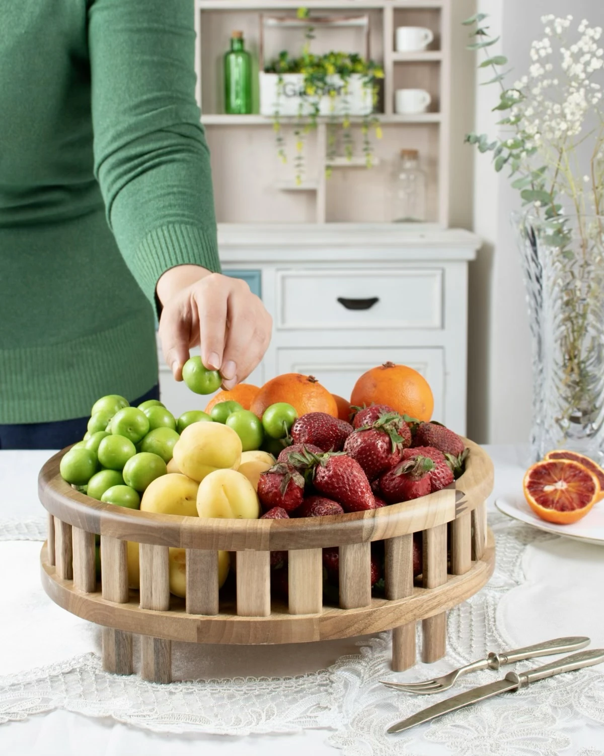 سبد پایه دار گرد چوبی اماهوم TERETE