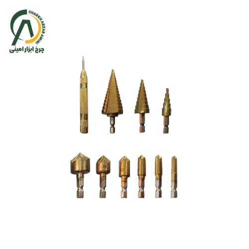 ست 10 عددی مته کاجی با سنبه نشان پاورتکس