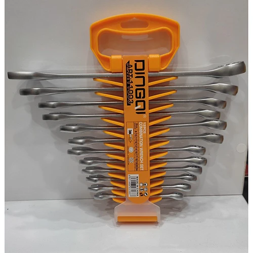 ست 12 عددی آچار یک سر تخت یک سر رینگی دینگی مدل 11003Set of 12 pieces, one flat end and one ring end, model 11003