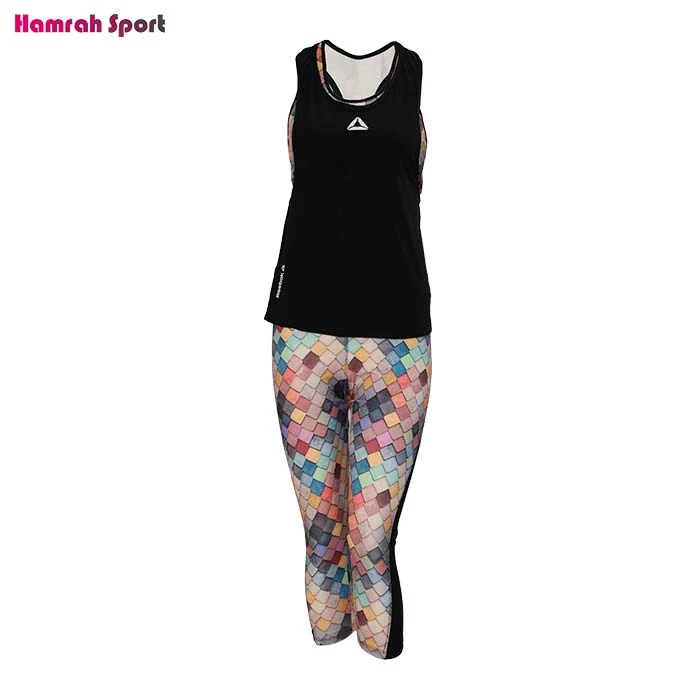 ست 3 تکه ورزشی زنانه ریباک Reebok نیم تنه , تاپ و شلوارک ورزشی ا