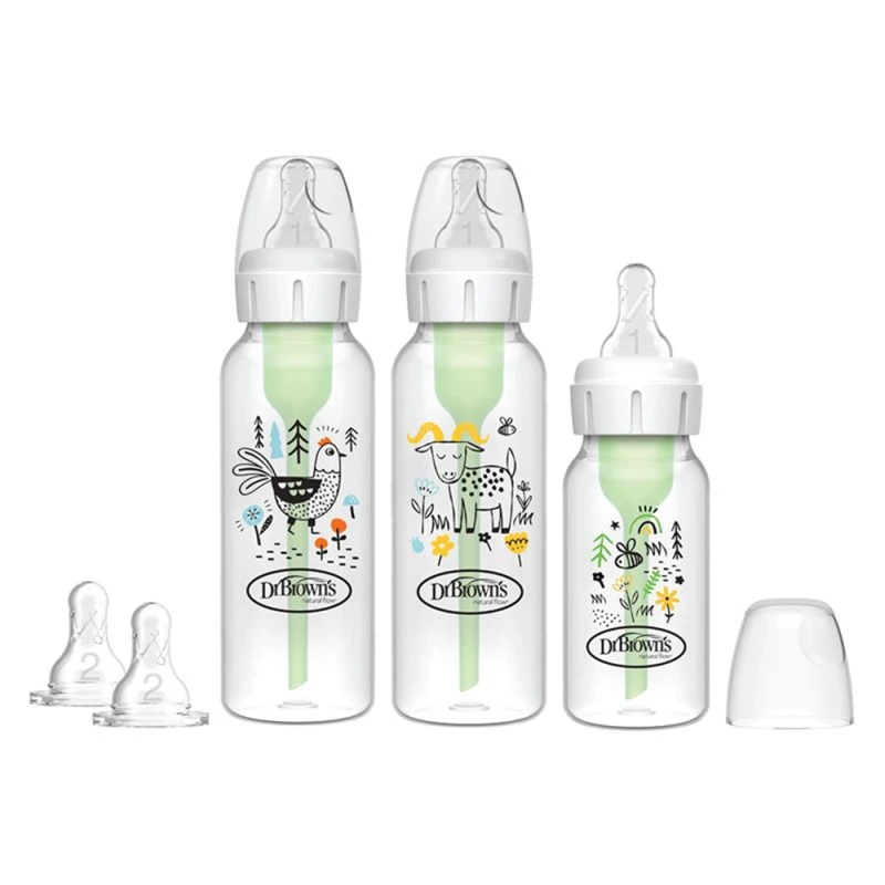 ست آغازین شیشه شیر طلقی باریک آپشن پلاس دکتر براونز DrBrowns WB کد sb03007-esx