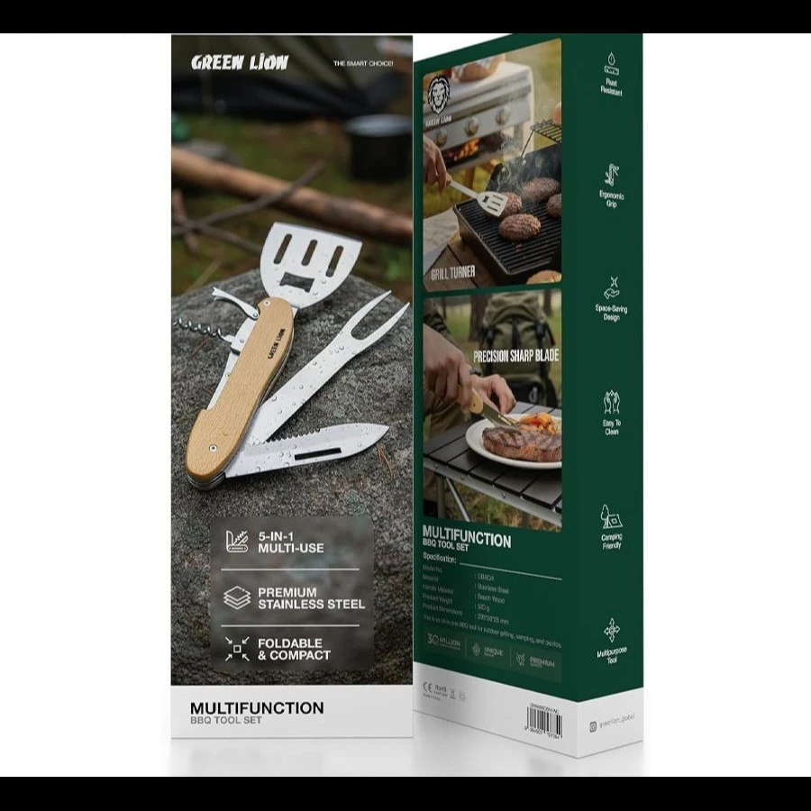 ست ابزار 5 کاره باربیکیو گرین لاین Green Lion Multifunction BBQ Tool Set